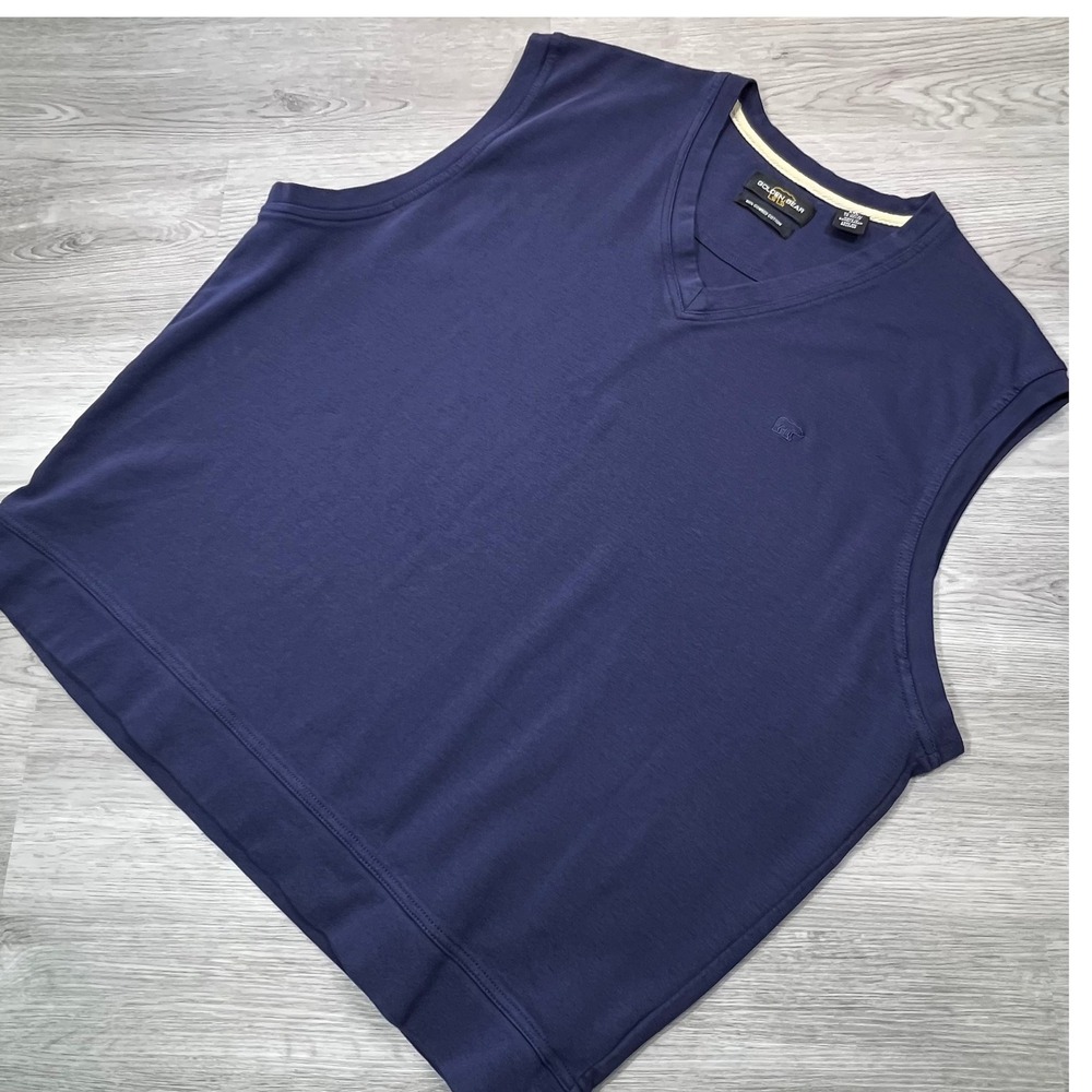 Golden Bear V-Neck Sweater Vest XXL Sleeveless Combed Cotton